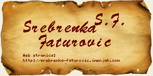 Srebrenka Faturović vizit kartica